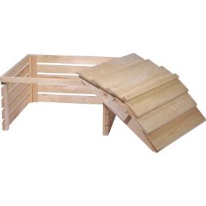 Offene Mährobotergarage aus Fichtenholz mit abnehmbarem Dach von Dobar.