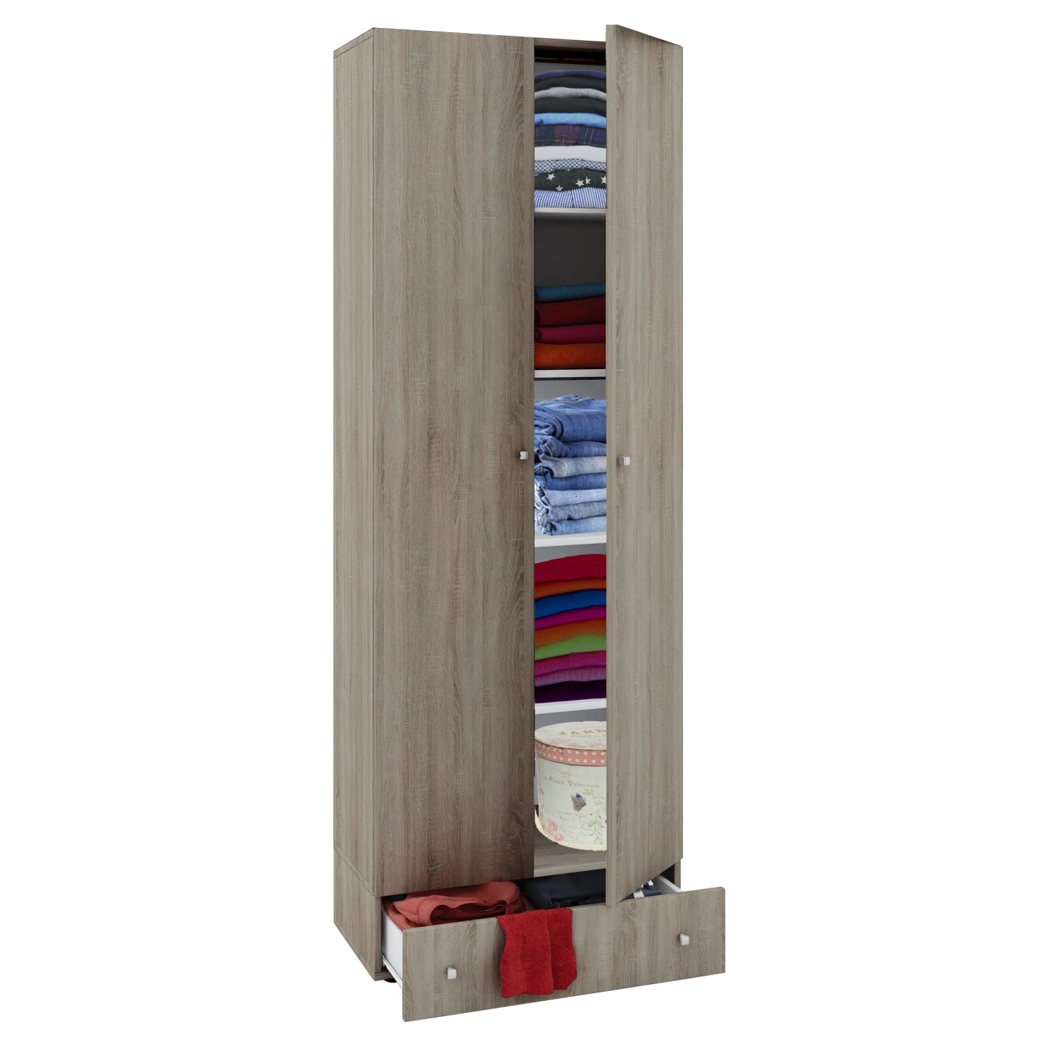VCM Kleiderschrank Vandol Sonoma-Eiche