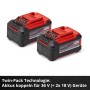 Einhell Akku 18V 5,2Ah PXC, 2er Set für Elektrowerkzeuge. Rot-schwarze Power X-Change Akkus.
