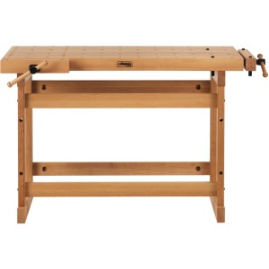 Sjöbergs Hobelbank Nordic Pro 1400 aus Buchenholz mit Vorder- und Hinterzange.