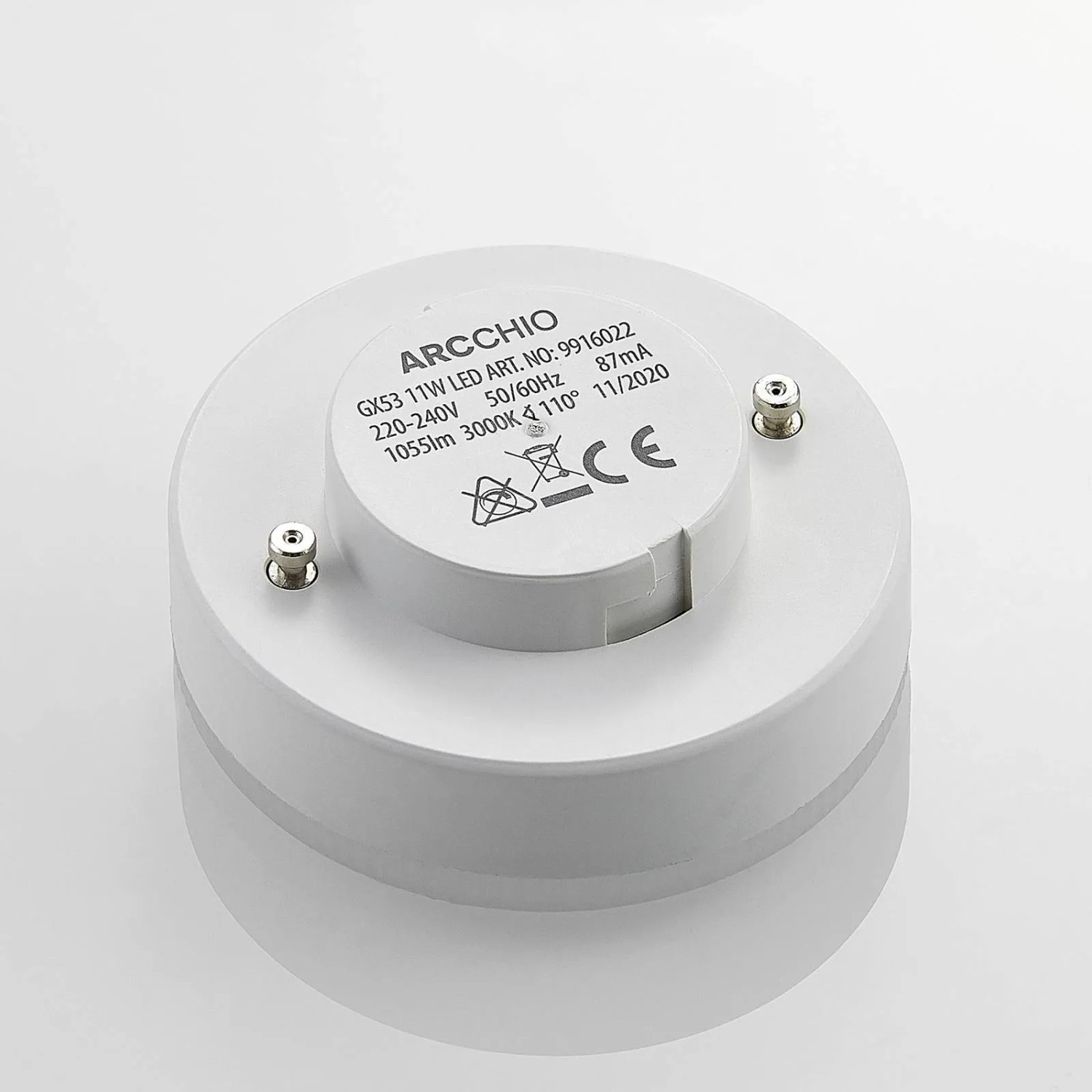 Arcchio LED GX53 Lampe, 10W, warmweiß, aus Kunststoff. Leuchtmittel für Innenräume.