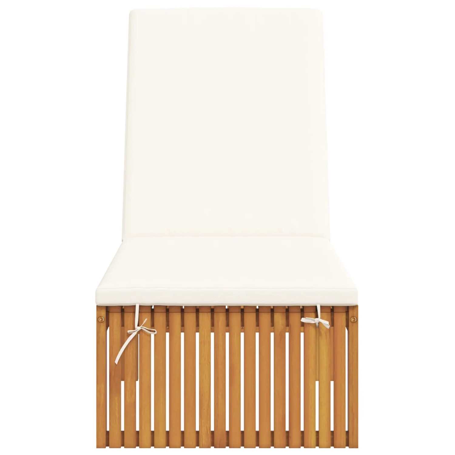 Sonnenliege aus Akazienholz mit creme Kissen, vidaXL, ideal für Garten & Balkon.