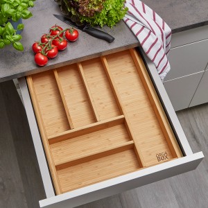 SOTECH Orga-Box-1 Bambus Besteckeinsatz 6 Fächer Für Blum Tandembox Antaro Schubladen 419 x 473 x 56 mm Besteckkasten