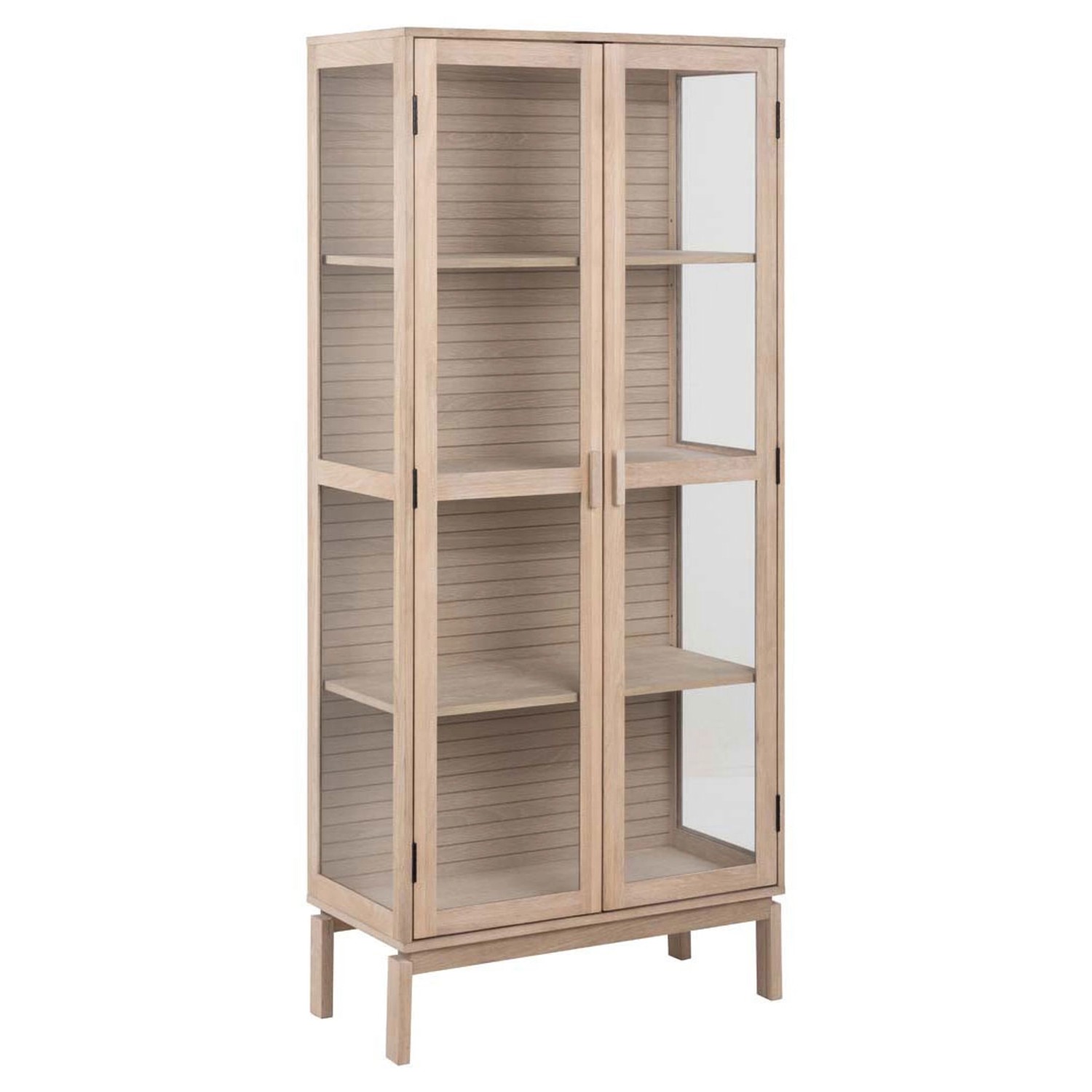ebuy24 Linley Vitrinenschrank 2 Glastüren Eichenfurnier günstig online kaufen