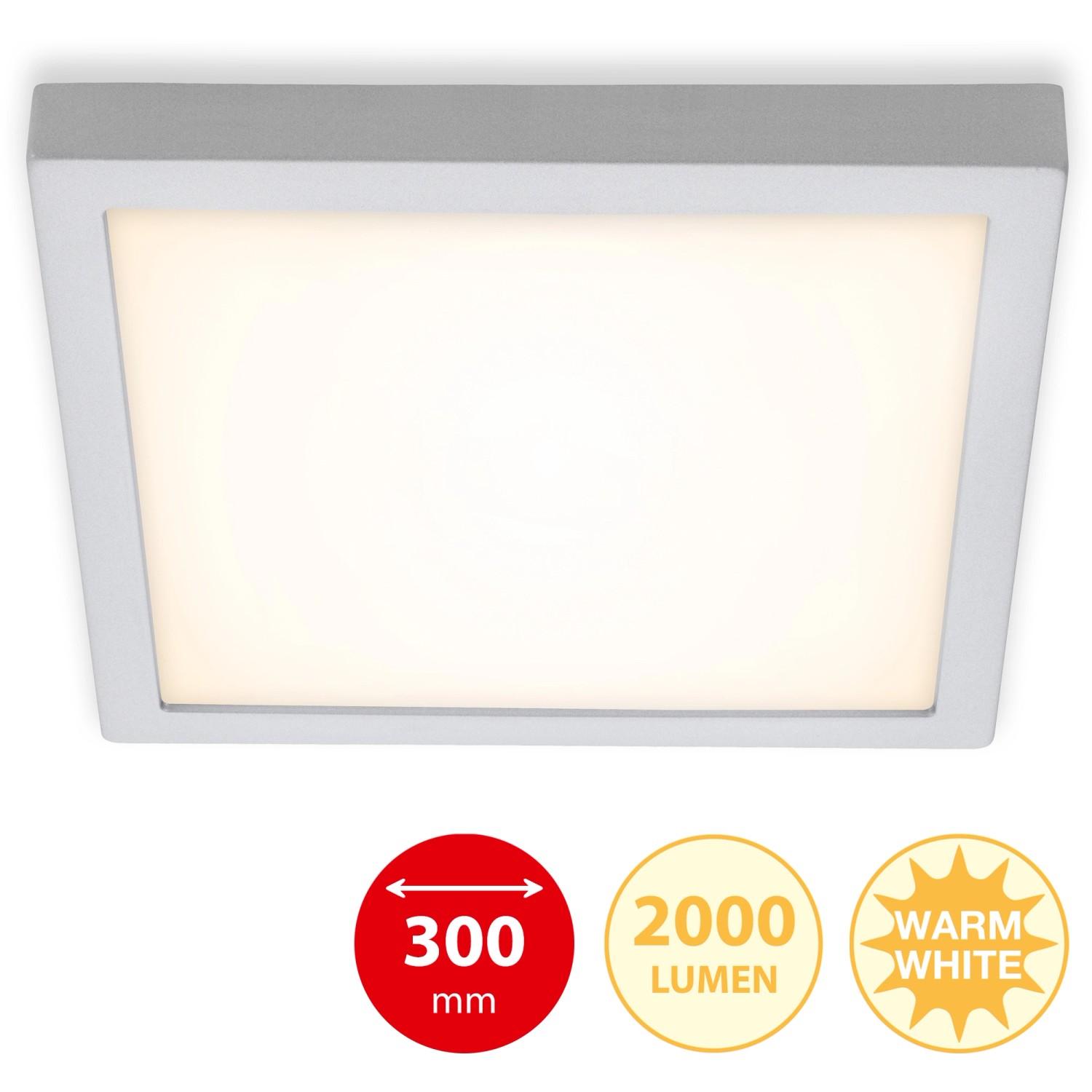 Briloner LED-Decken-& Wandlampe Fire Chrom Matt 21 W Warmweiß 30x30 cm günstig online kaufen