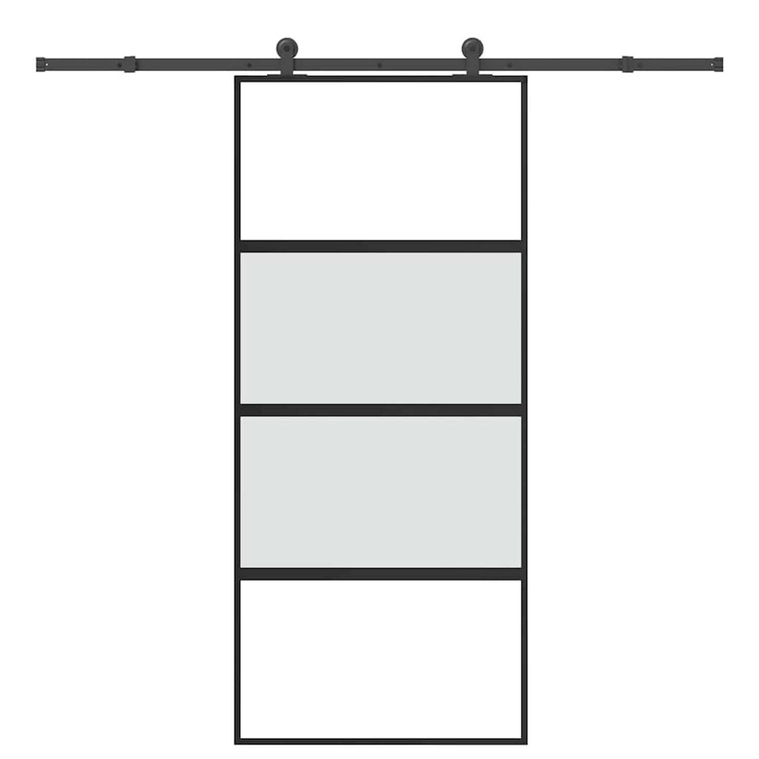 vidaXL Schiebetür mit Beschlag 90x205 cm Hartglas & Aluminium 3332999 günstig online kaufen