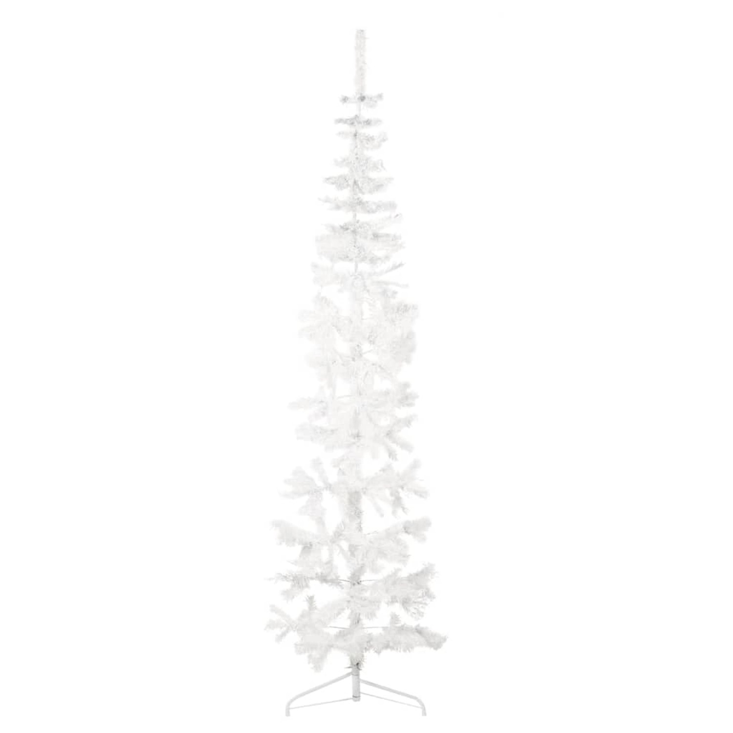 Thumbnail - vidaXL Künstlicher Halb-Weihnachtsbaum mit Ständer Schlank Weiß 210 cm