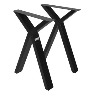 ML-Design Tischbeine (2 Stk.) in X-Form, Stahl schwarz, für Esstische.