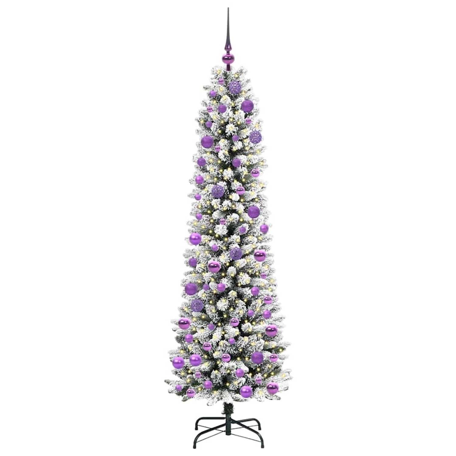 vidaXL Künstlicher Weihnachtsbaum mit 300 LEDs Grün und Weiß 180 cm 3396111