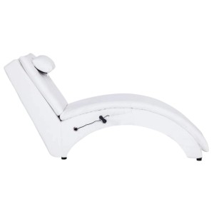 Weiße vidaXL Massage Chaiselongue aus Kunstleder mit Kissen. Entspannung pur!