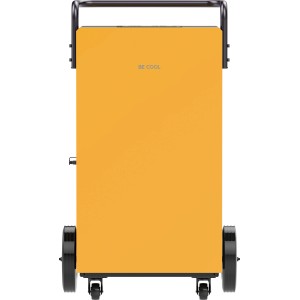 Be Cool Bautrockner 90l, gelber Luftentfeuchter mit Rollen und Griff für Räume bis 180m².