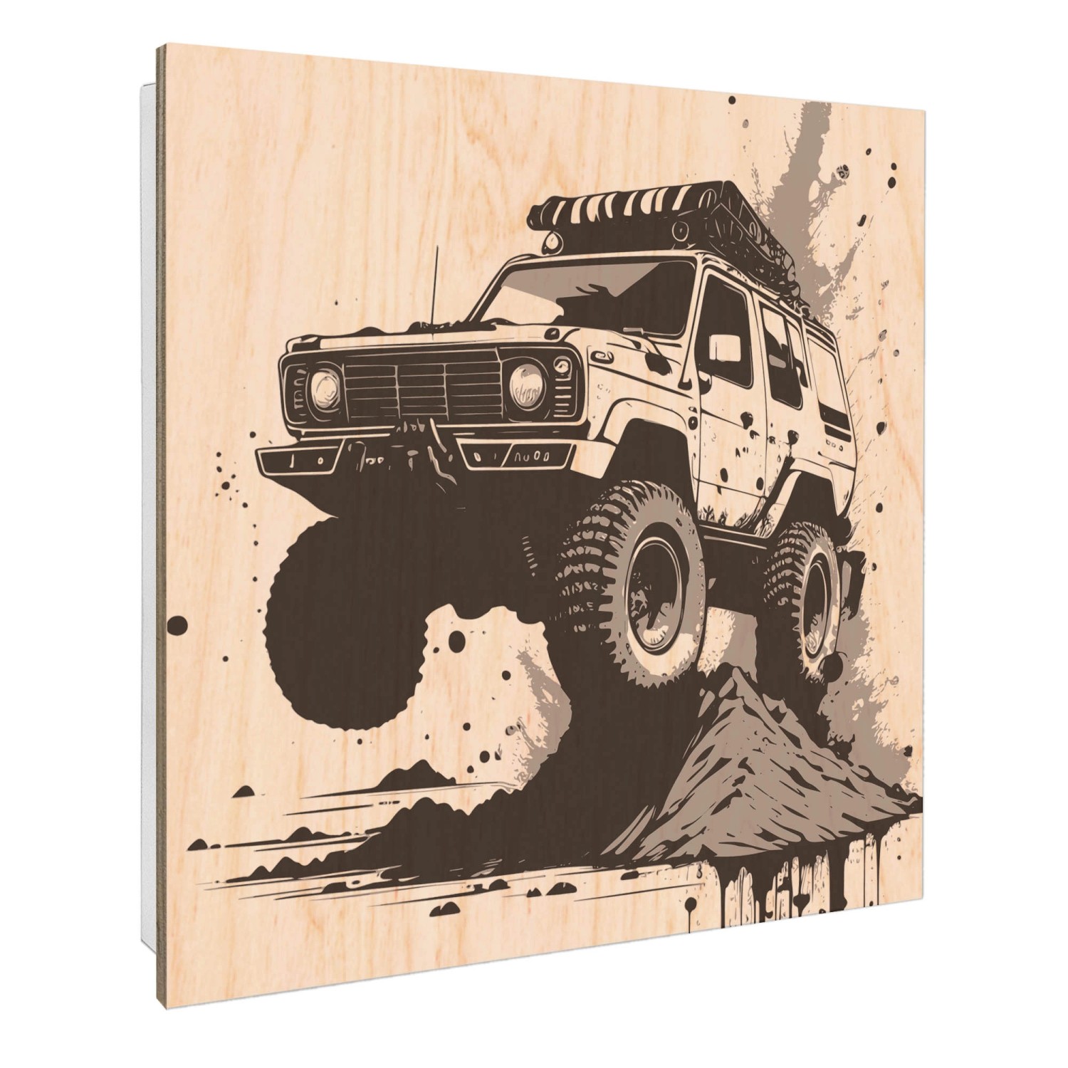 Banjado Schlüsselkasten mit Holzfront 30x30cm Weiß Scharnier Links 50 Haken günstig online kaufen