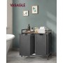 Vasagle Wäschekorb, braun-grau, mit 2 Fächern und Ablage im Badezimmer.