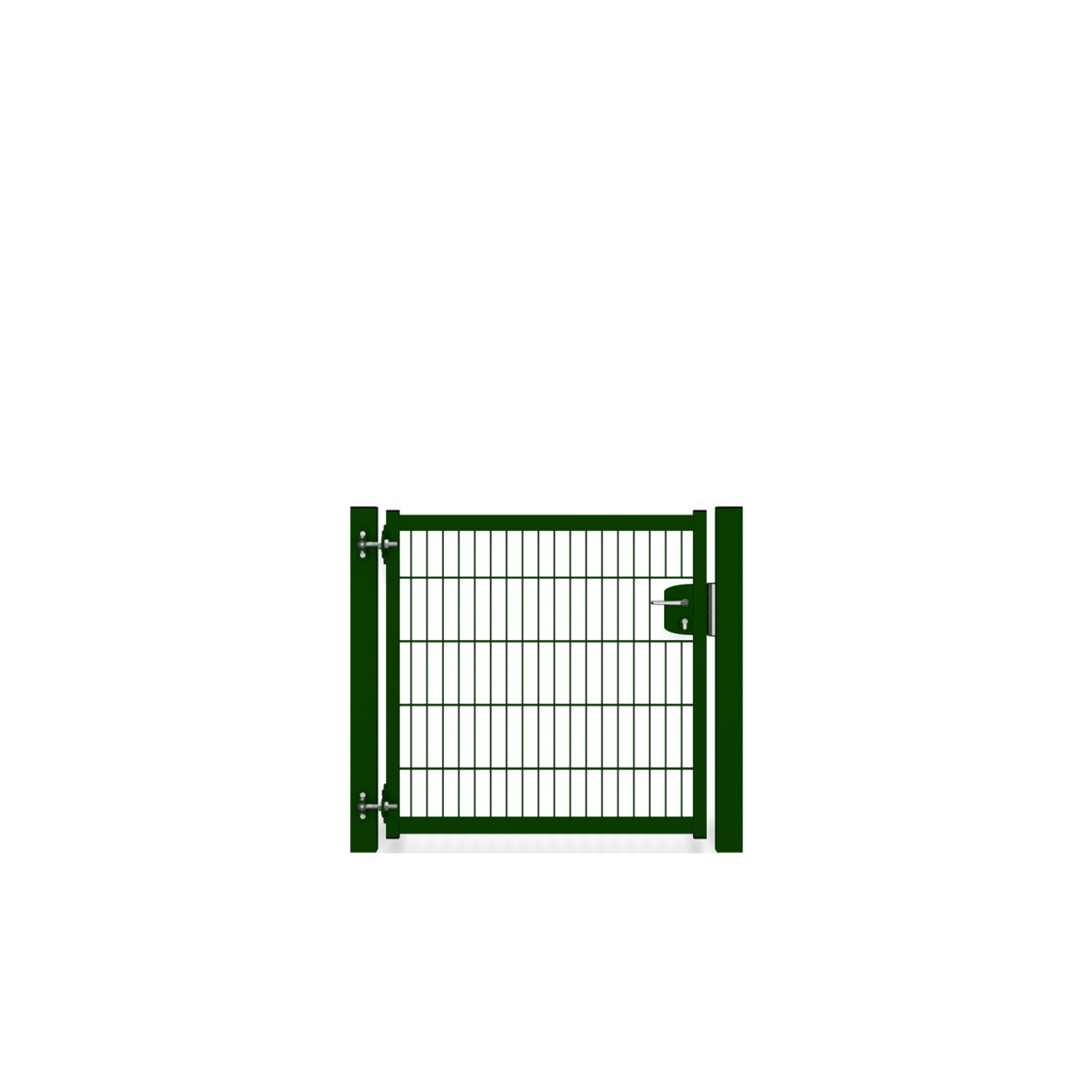 Grüne Zaunguru Gartentür Berlin, 103x122.9 cm, mit Schloss und Öffnungswinkel 180 Grad.