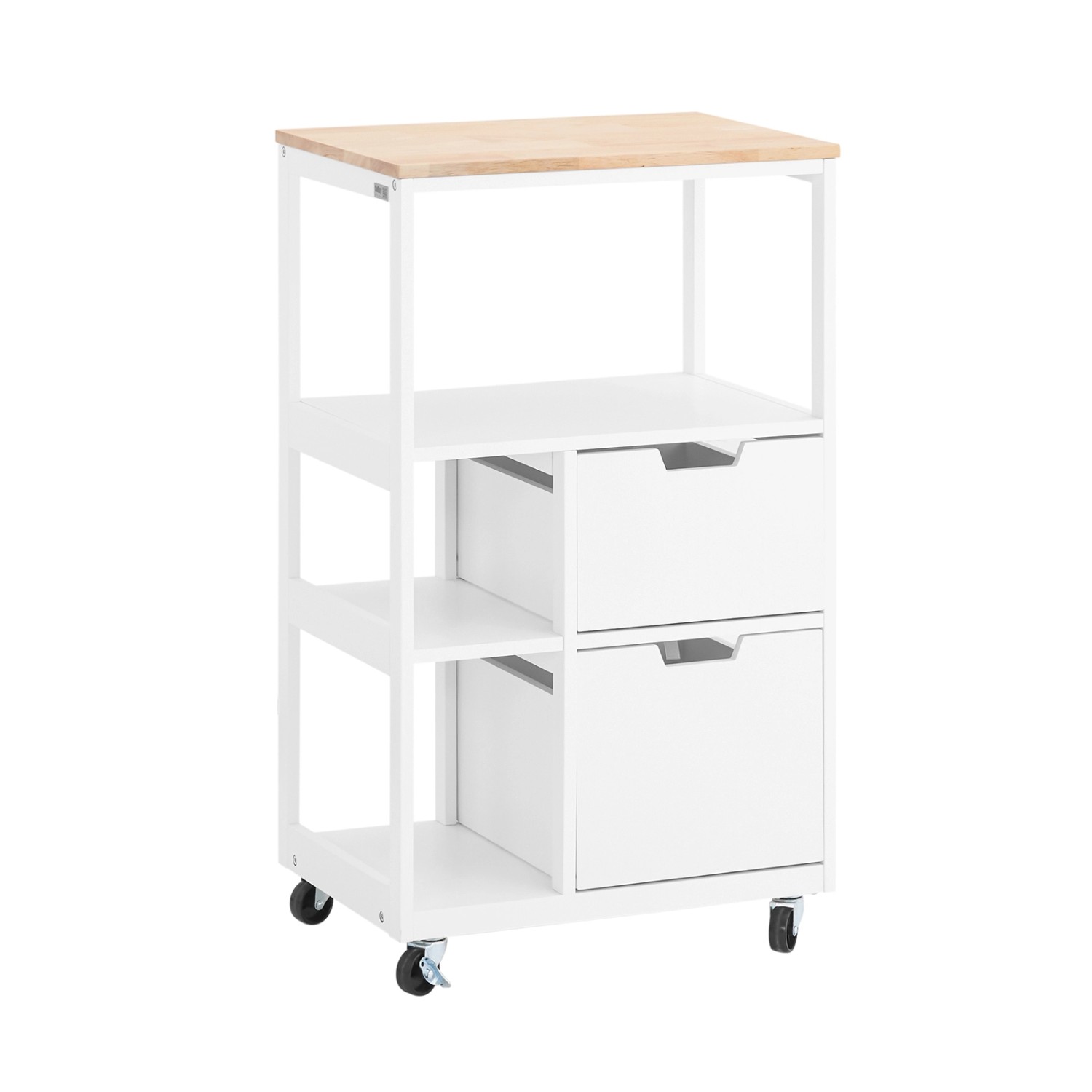 SoBuy Küchenwagen mit 2 Schubladen 3 Ablagen Servierwagen 53x89x37cm FKW111 günstig online kaufen