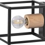 Ledvance Wandlampe Decor Nairobi, schwarz, 17cm. Wandleuchte mit Holz-Element und E27 Fassung.