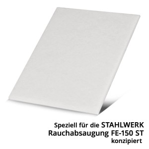 Weißer STAHLWERK Vorfilter für Rauchabsaugung FE-150 ST. Robuster Ersatzfilter für Schweißgeräte, Löten und Plasmaschneiden.