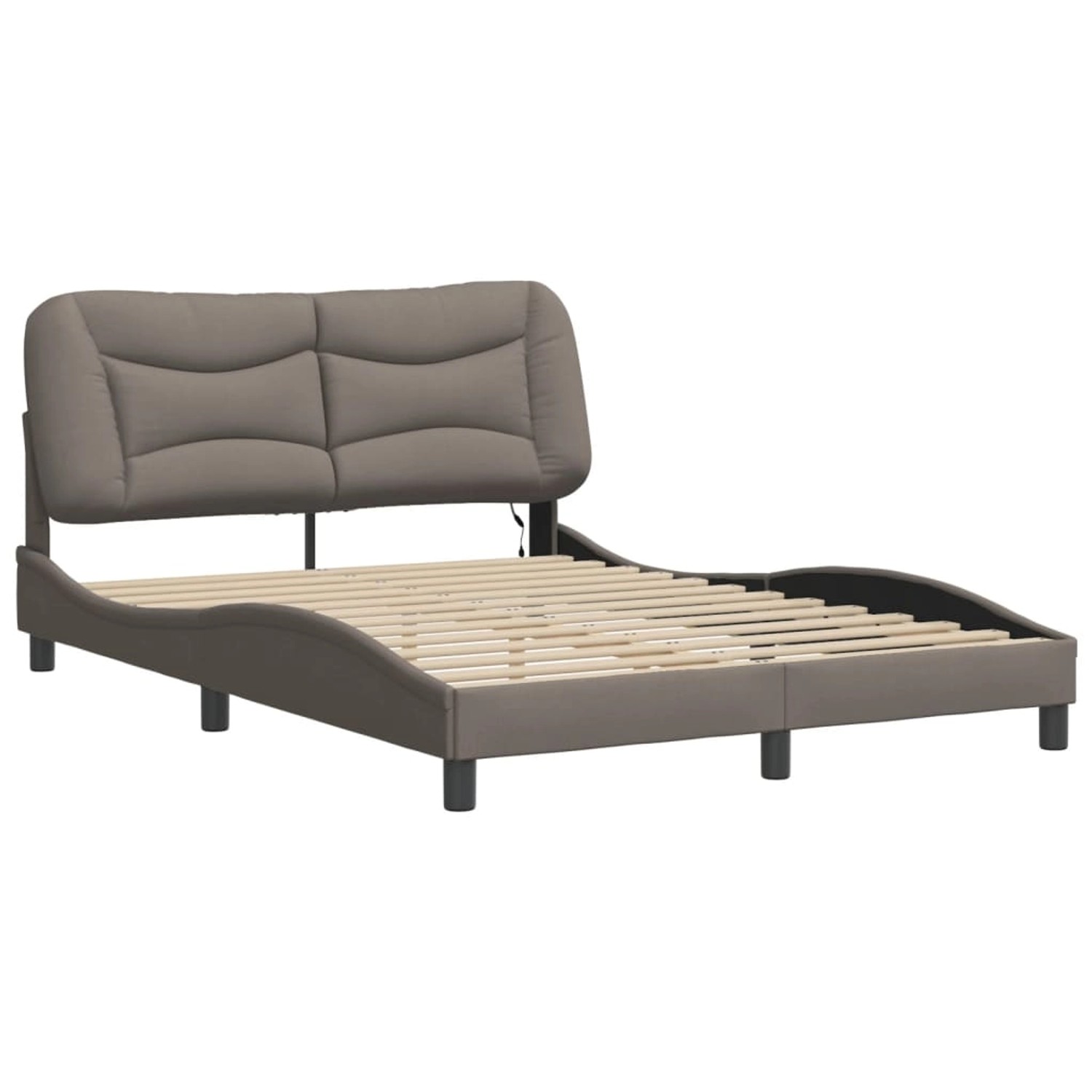 vidaXL Bettgestell mit LED ohne Matratze Hvar Taupe 140x200 cm Stoff 321370 günstig online kaufen