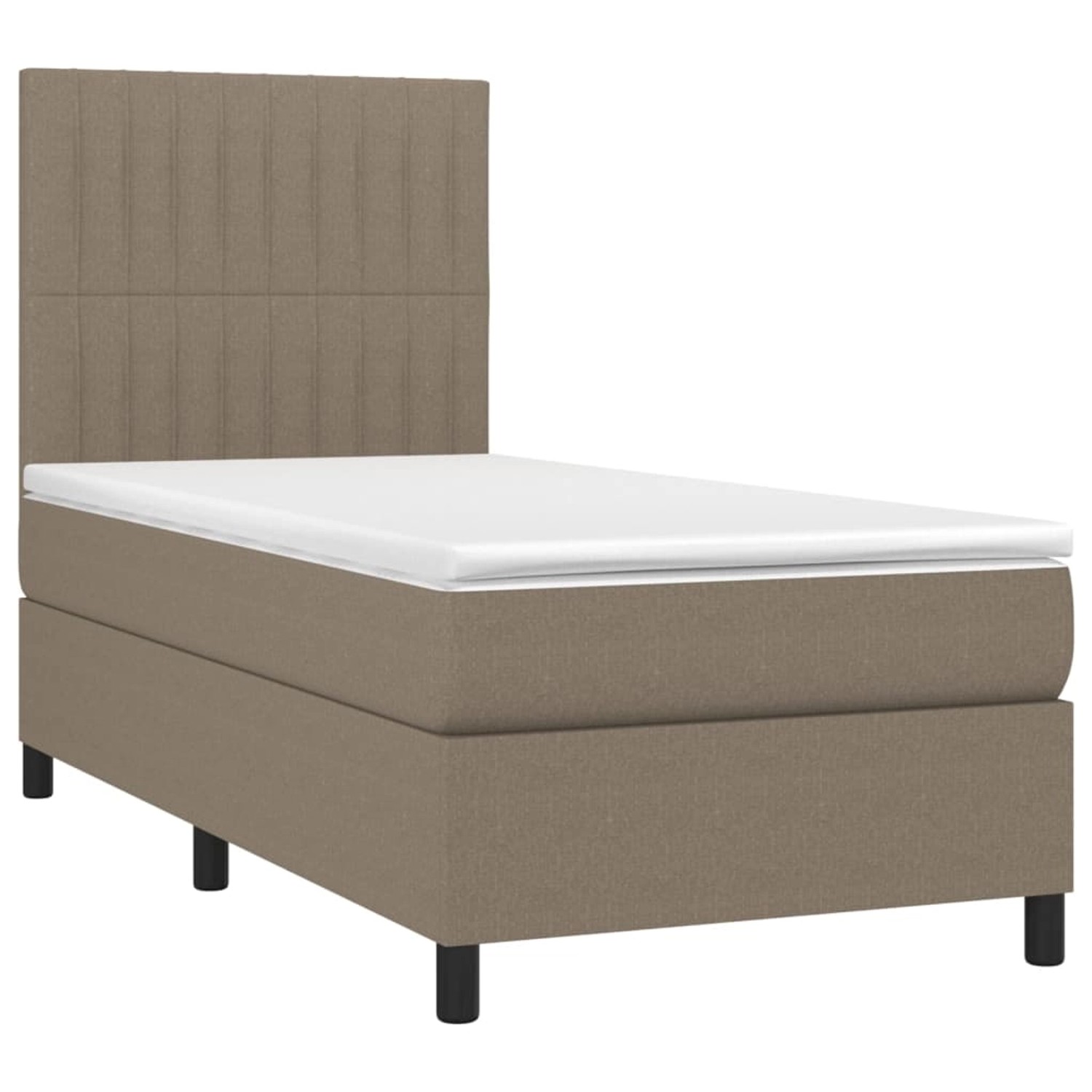 vidaXL Boxspringbett mit Matratze & LED Taupe 90x190 cm Stoff 3135001 günstig online kaufen