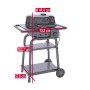 Schwarzer Char-Broil Elektrogrill Patio Bistro E2Coal mit Ablagen und Hybrid Power.