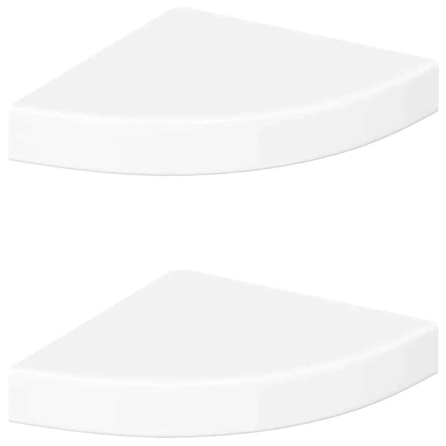 vidaXL Schwebende Eckregale 2 Stk Hochglanz-Weiß 25x25x3,8 cm MDF 323887