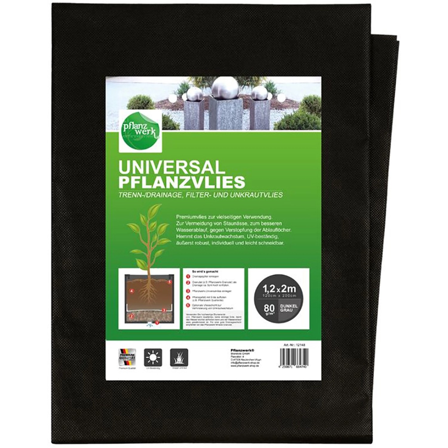 Pflanzwerk® Universal Pflanzvlies 120 x 200 cm - 80g/m²