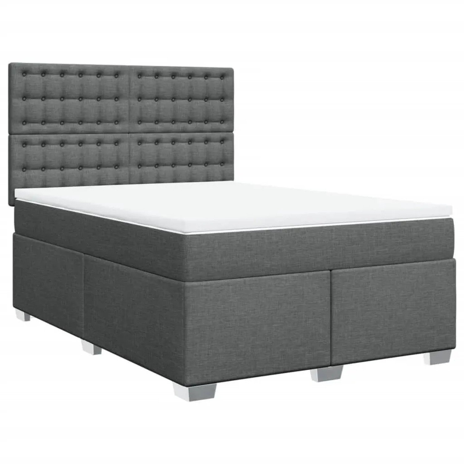vidaXL Boxspringbett mit Matratze Dunkelgrau 140x200 cm Stoff 3290526 günstig online kaufen