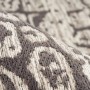 Detailansicht: Grauer Kurzflor Teppich 120x170 cm im Vintage Used-Look mit orientalischem Muster.