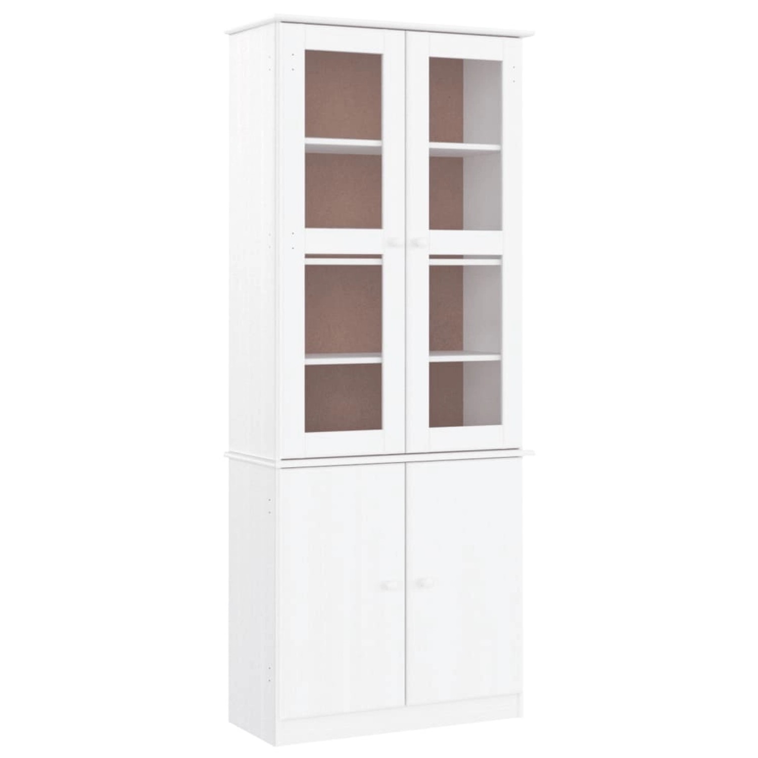 vidaXL Vitrinenschrank ALTA Weiß 77x35x186,5 cm Massivholz Kiefer 353950 günstig online kaufen