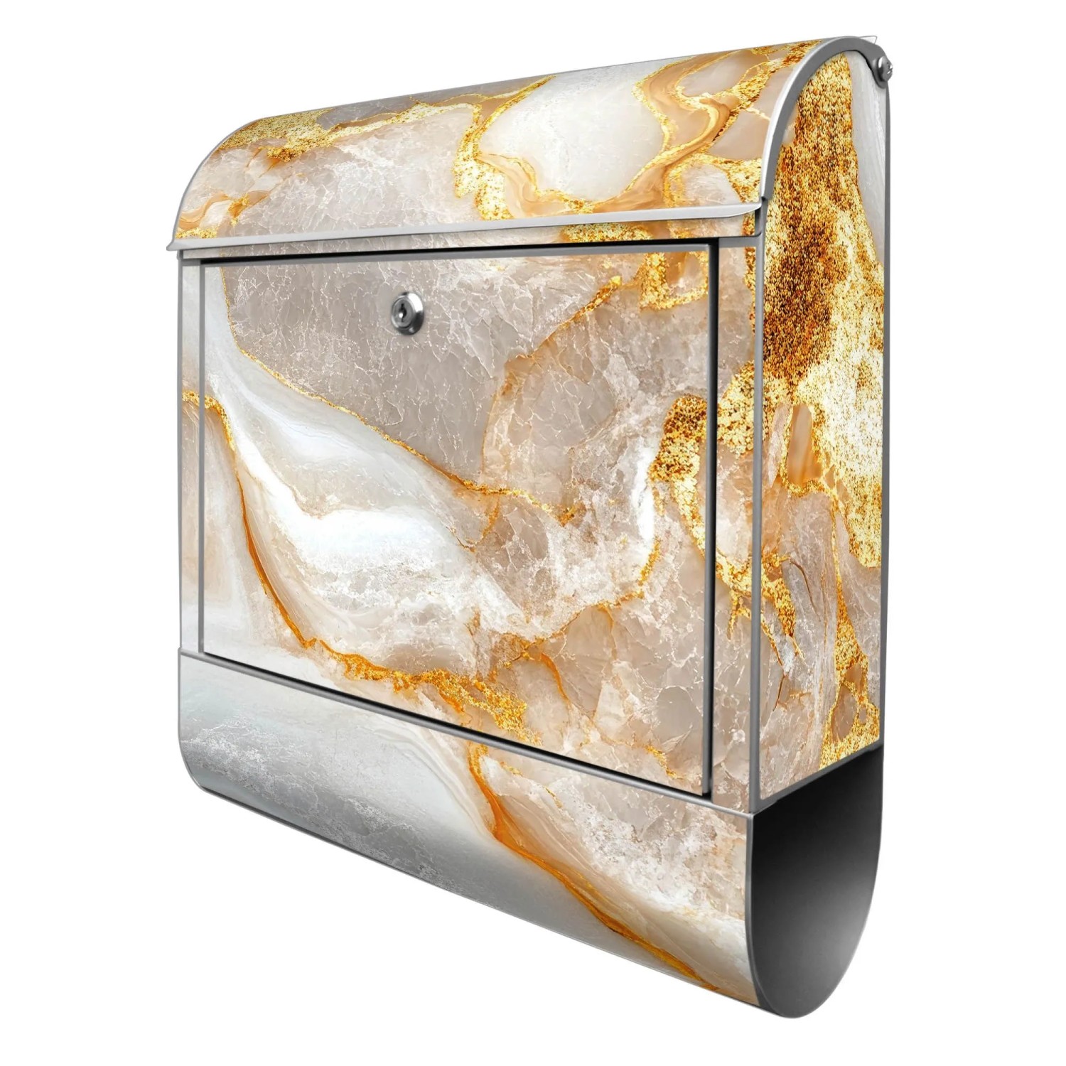 Banjado Design Briefkasten Silber Pulverbeschichtet 39x47x14cm 2 Schlüssel günstig online kaufen