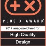 Plus X Award Siegel 2017 für High Quality, Design und Funktionalität des Wenko Haartrocknerhalters.
