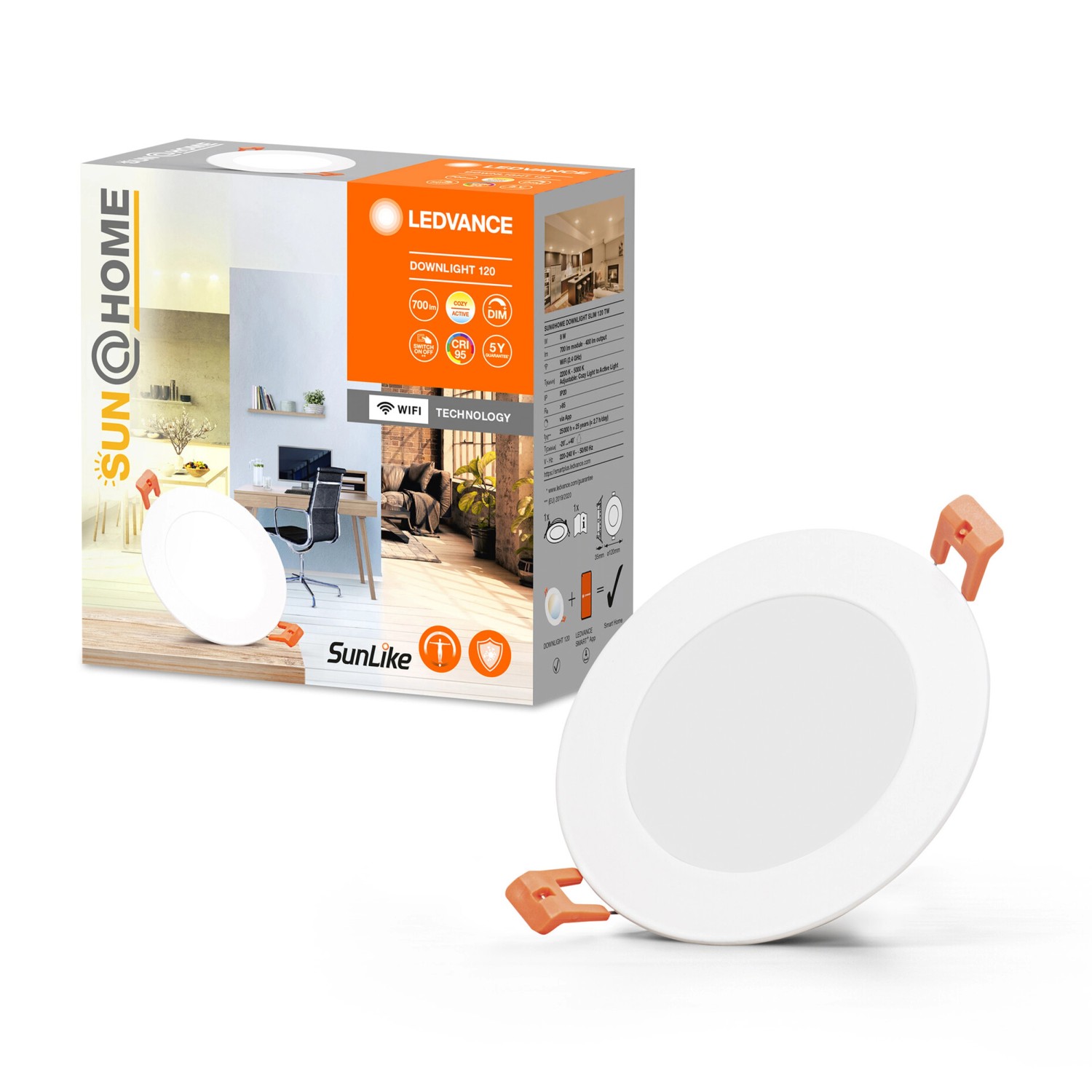 Ledvance LED Spot Downlight Slim Sun@Home Smart+ Weiß Ø 12 cm