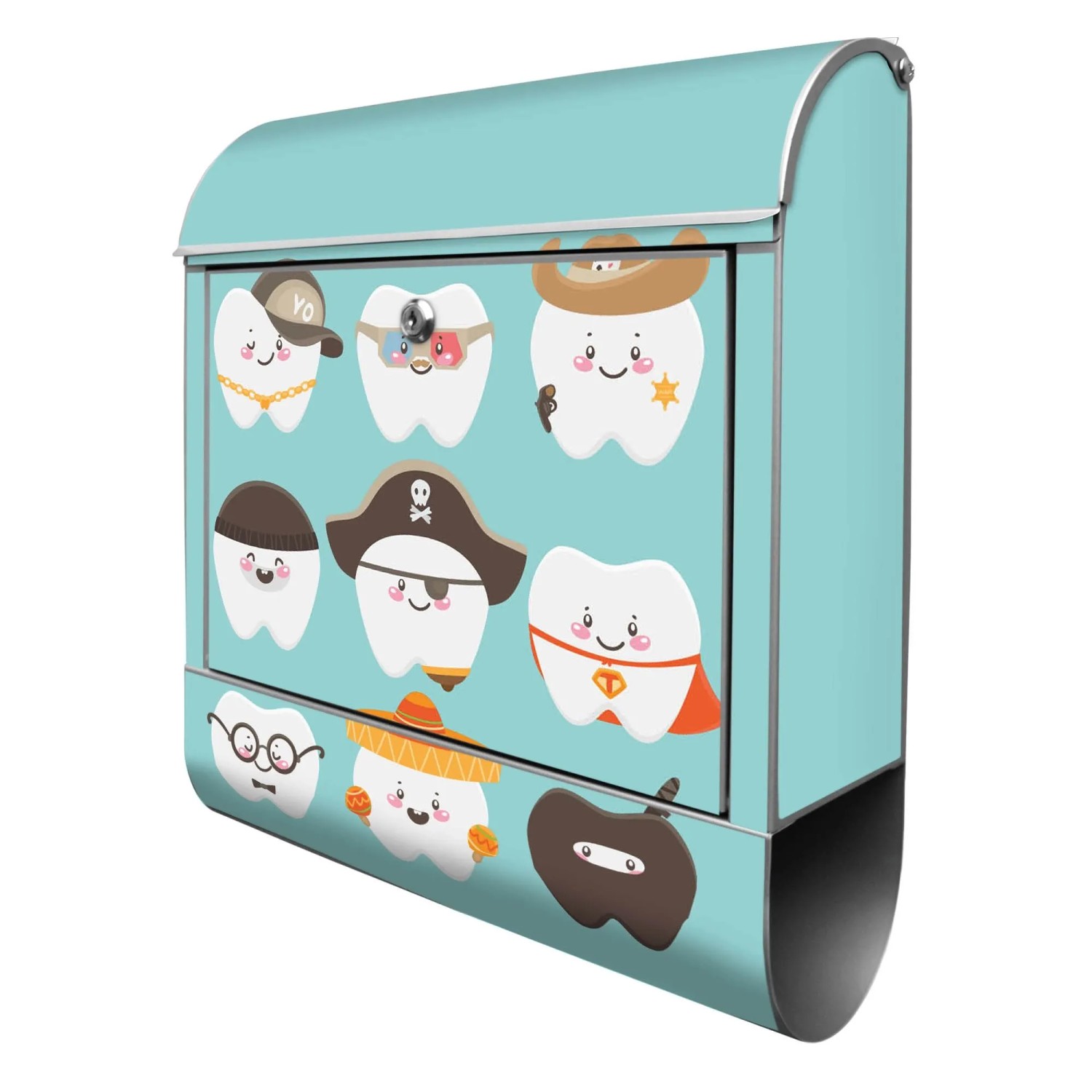 Banjado Design Briefkasten Silber Pulverbeschichtet 39x47x14cm 2 Schlüssel günstig online kaufen