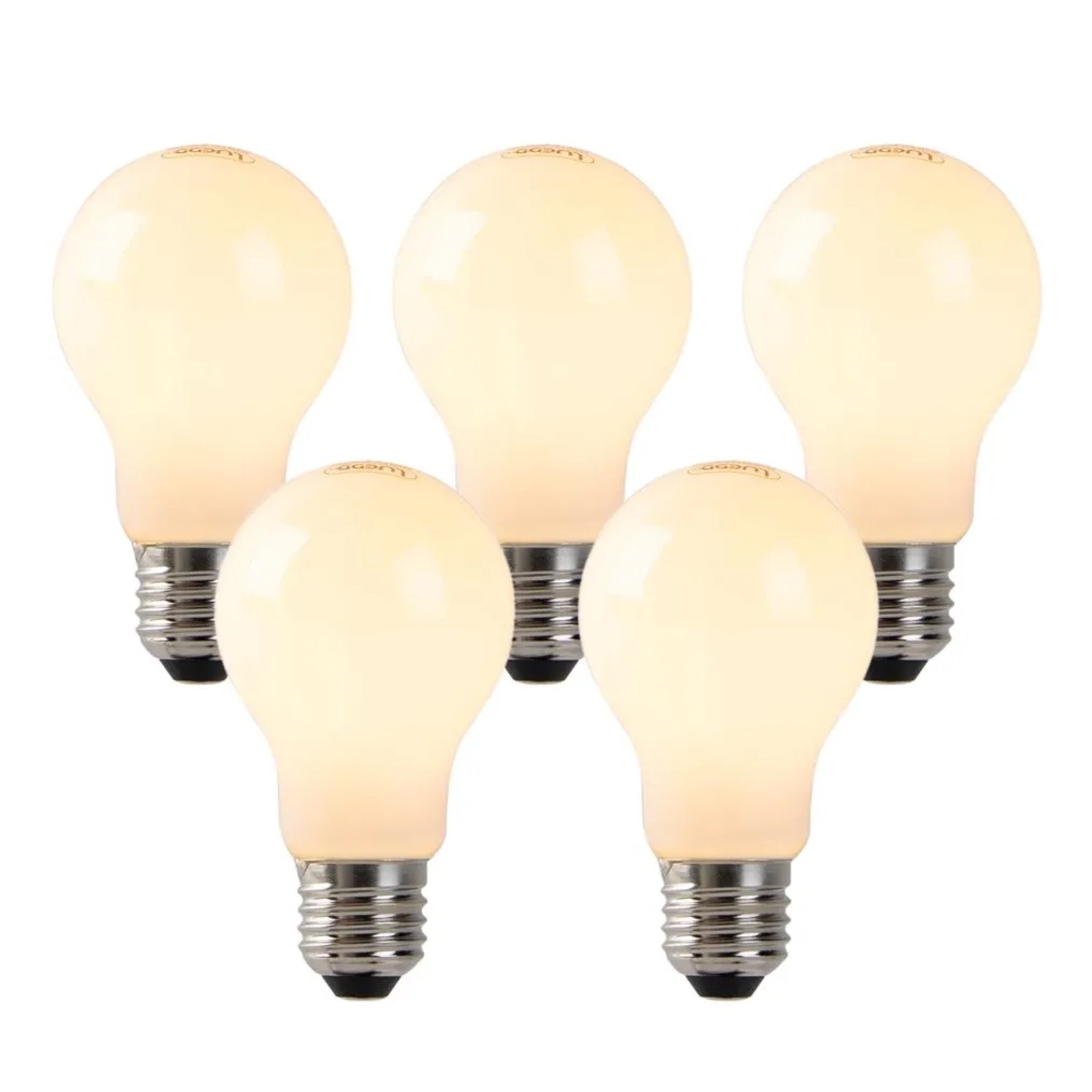LUEDD Set mit 5 Dimmbaren E27 LED Lampen Opalglas 4W 320,m 2200K