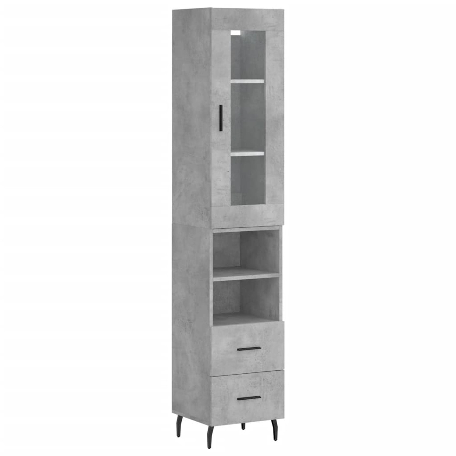 vidaXL Highboard Betongrau 34,5x34x180 cm Holzwerkstoff 3199317 günstig online kaufen