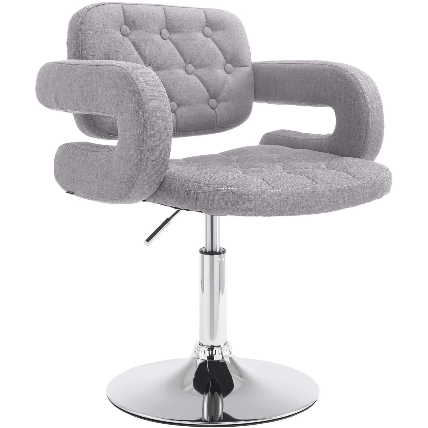 DELUKE Lounger Sessel TURKU Stoff Grau 62x55x76cm Barhocker Loungesessel Wohnzimmer Bequem Clubsessel Sessel Hotel