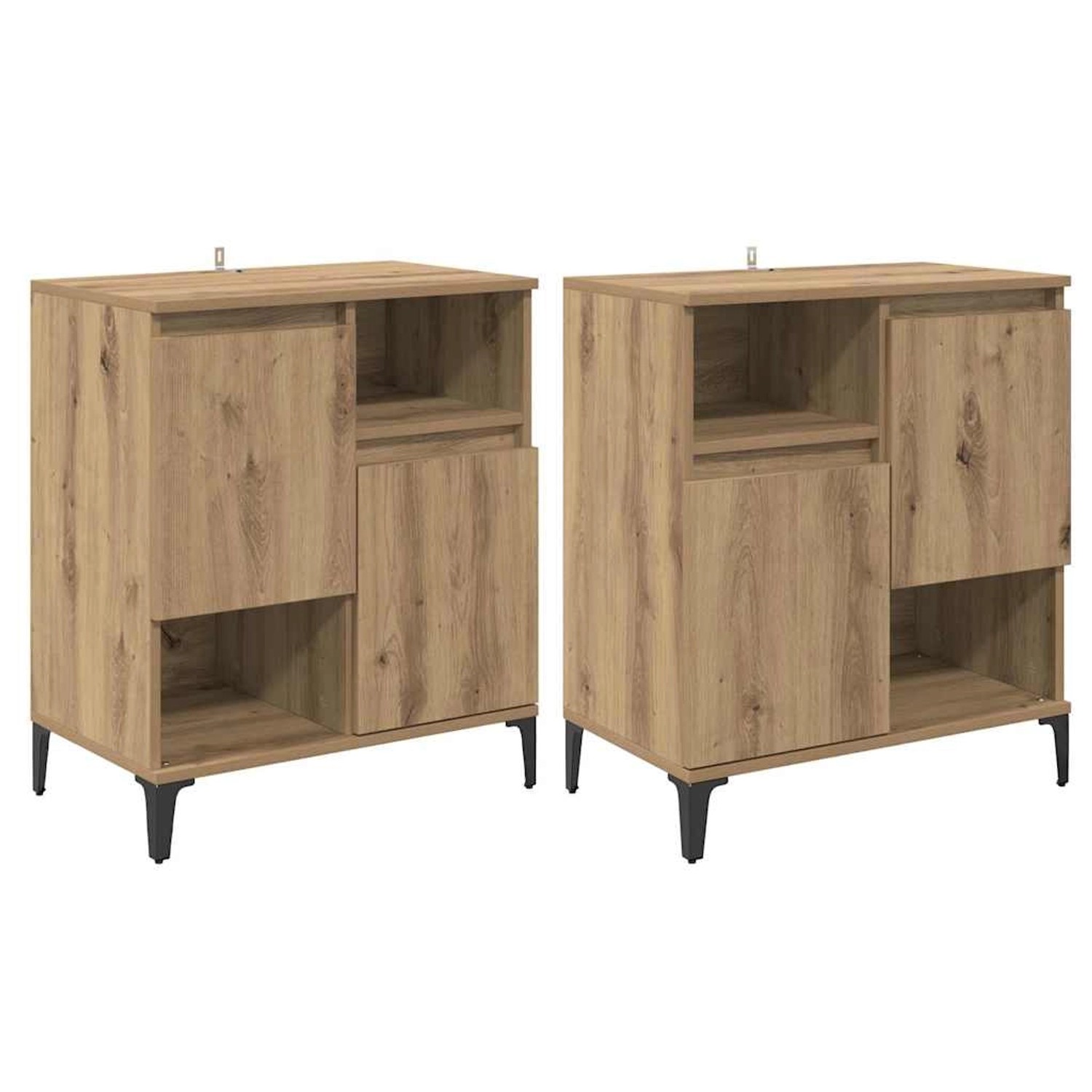 vidaXL Sideboards 2 Stk Artisan-Eiche 60 x 35 x 70 cm Holzwerkstoff 3415584 günstig online kaufen