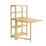 SoBuy Esstisch mit Regalen Klapptisch Schreibtisch 98x126x60cm Natur FWT70-N
