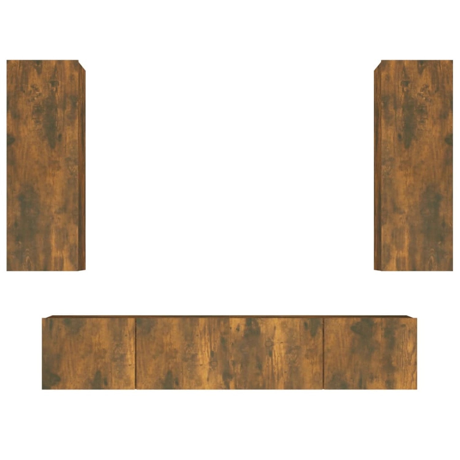 vidaXL 4-Tlg TV-Schrank-Set Räuchereiche Holzwerkstoff 3114203