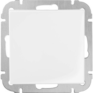 Weißer Schalter Finnja, glänzende Oberfläche, zur Unterputzmontage.