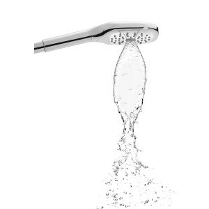 Sturotec Handbrause Eco-Line, eckig, Chrom, mit 3 Strahlarten und Wasserstrahl.