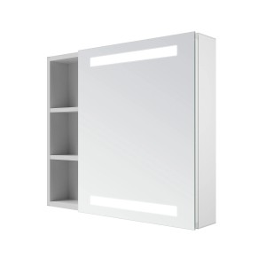 Aquabatos Bad Spiegelschrank LED Badschrank Badspiegel mit Beleuchtung 70 x 60 cm Rechtsoffener Badezimmerschrank mit Steckdose Antibeschlag