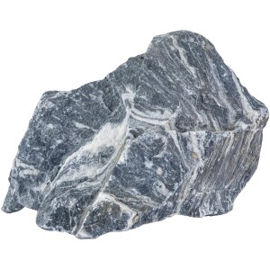 Sera Aquarienstein Rock Zebra Stone L, grauer Naturstein mit weißen Adern für Aquariendekoration.