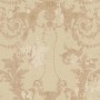 Beige Vliestapete mit barockem Ornamentmuster und Used-Look. Dekorative Tapete für stilvolle Wandgestaltung.