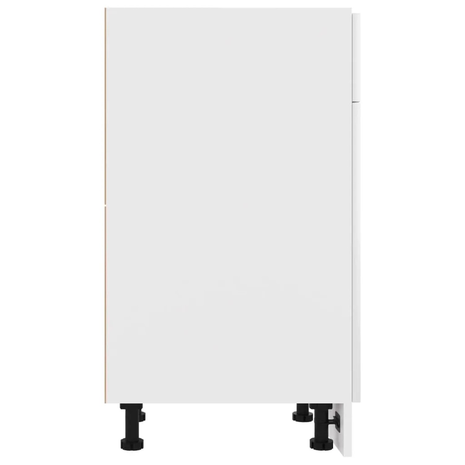 Weißer vidaXL Schubunterschrank (50x46x81,5 cm) aus Holzwerkstoff für die Küche.