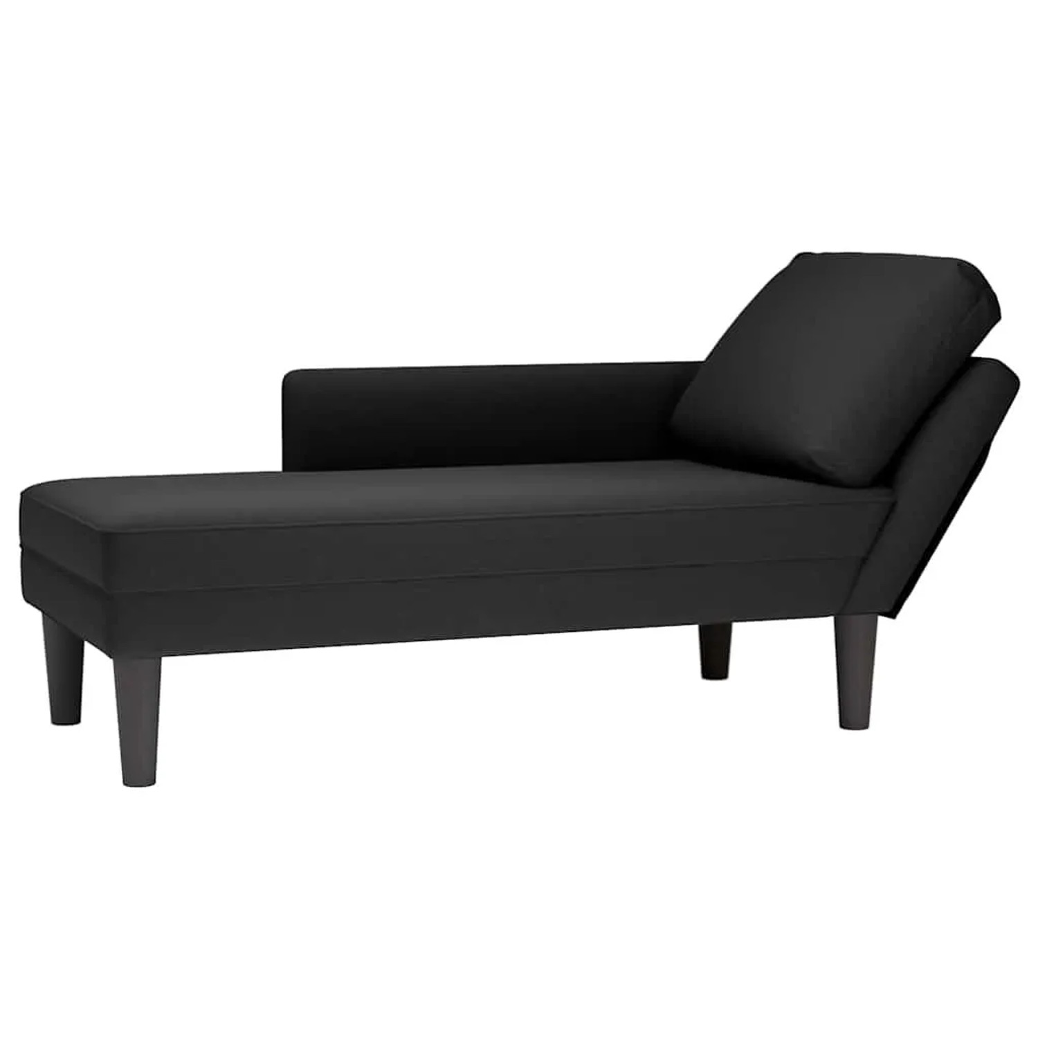 vidaXL Chaiselongue mit Kissen und Rechter Armlehne Schwarz Samt 4009812