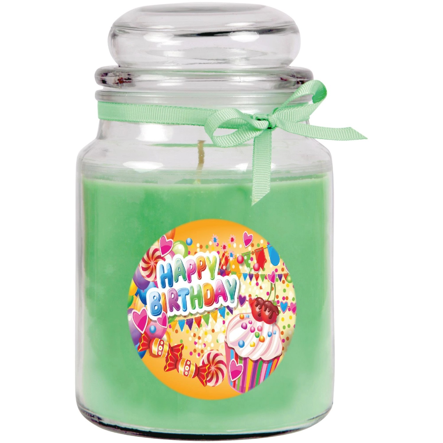 HS Candle Duftkerze & Glas Happy Birthday Bonbon Coconut Limes Cupcake günstig online kaufen