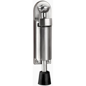 Burg Wächter Türfeststeller TF 125 Ni SB aus Edelstahloptik mit schwarzem Gummipuffer.