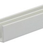 Weißes Arcansas W-Profil aus PVC, 16x6x1000 mm, ideal als Führungsschiene.