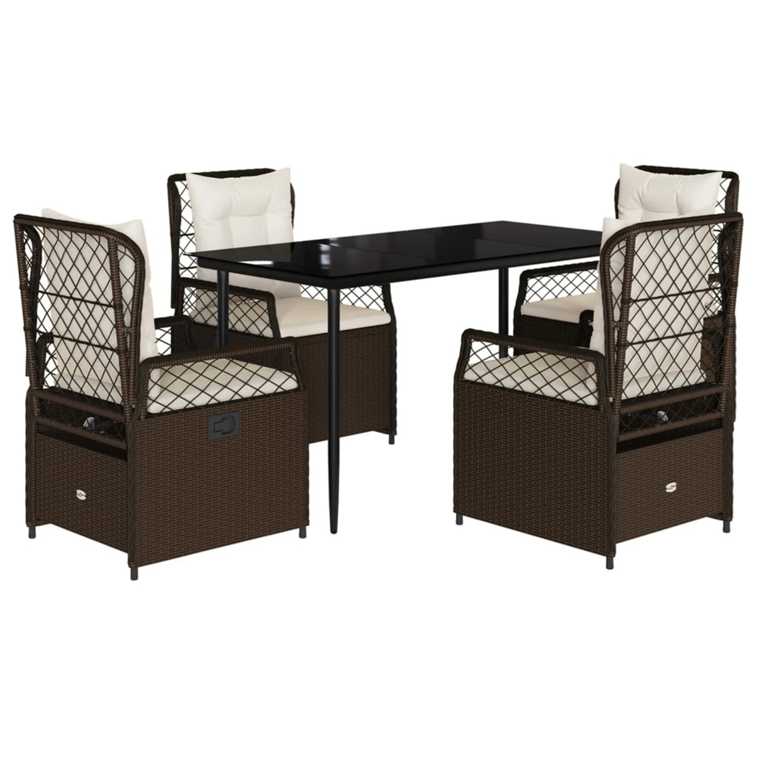 vidaXL 5-Tlg Garten-Essgruppe mit Kissen Braun Poly Rattan 3262973 günstig online kaufen